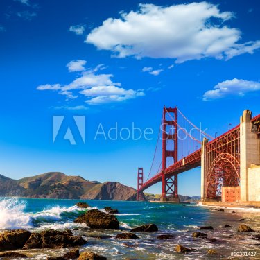San Francisco Golden Gate Bridge Marshall beach California - 901141370