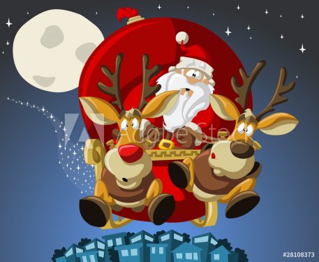 Santa-Claus on sleigh with reindeers - 900781011