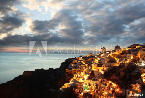 Santorini in the evening, Greece - 901138603