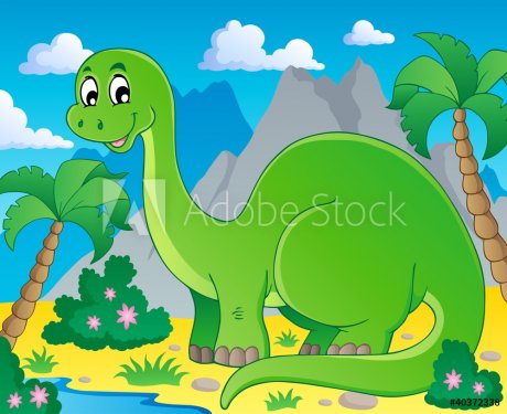 Scene with dinosaur 1