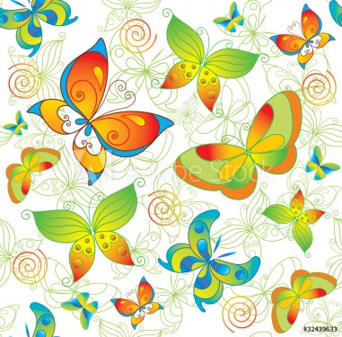 Seamless Ñolorful background with butterfly. - 901138750