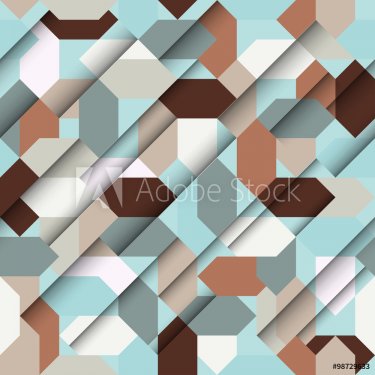 Seamless abstract paper geometric pattern - 901146284