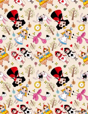 seamless Alice in Wonderland pattern - 900469481