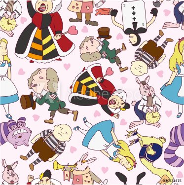 seamless Alice in Wonderland pattern - 900469539