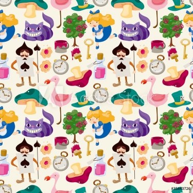 seamless Alice in Wonderland pattern - 900469557