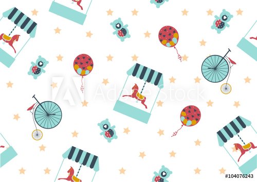 Seamless background pattern of carousel horse,Vector illustrations - 901149815