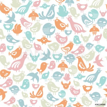 seamless background with colorful birds ornament - 900461450