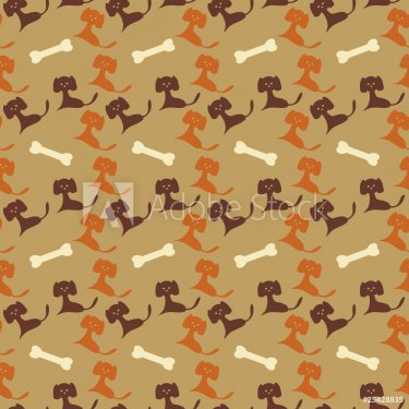 seamless background with dogs and bones