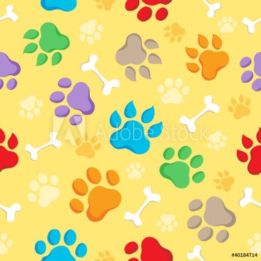 Seamless background with paws 1 - 900492090