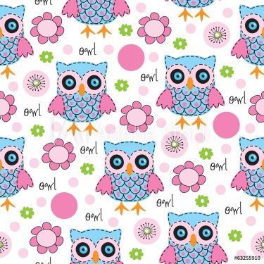 seamless colourful owl pattern vector illustration - 901148720
