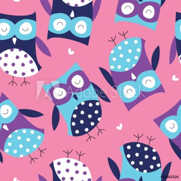 seamless cute owl pattern vector illustration - 901148718