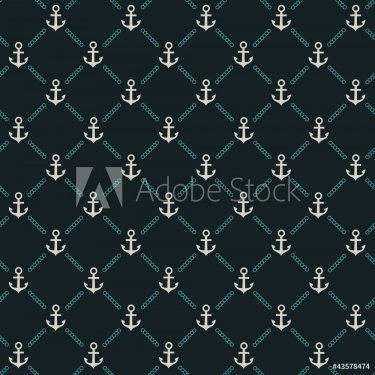 Seamless dark anchor pattern. Vector - 901142442