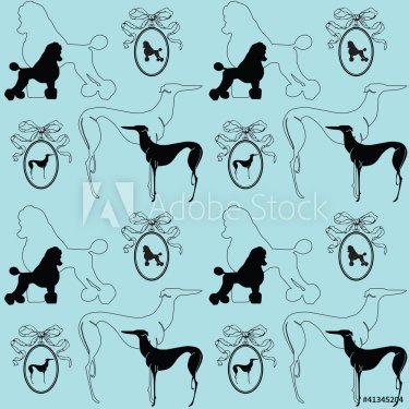 seamless elegant background  with dogs - 900459243
