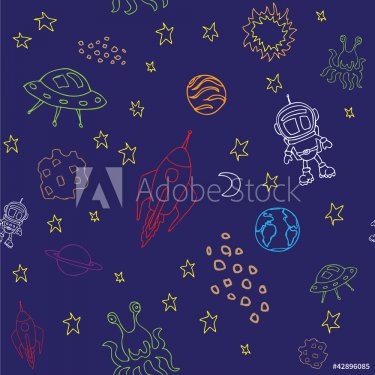 Seamless outer space pattern - 900462589