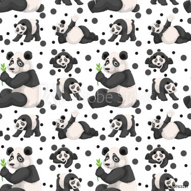 Seamless panda and black spots