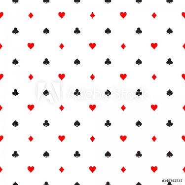 Seamless pattern background of poker suits - hearts, clubs, spades and diamon... - 901153040