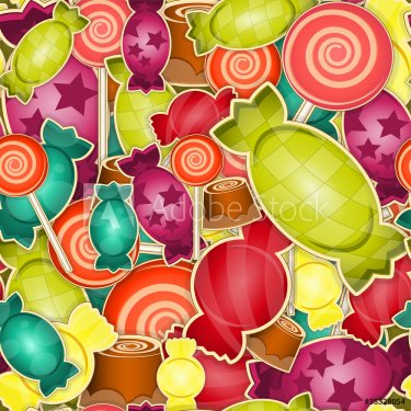 seamless pattern -  sweet candy on  colored  background - 900585705