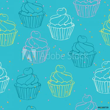 seamless pattern with cake - 900547475