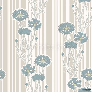 seamless pattern with cornflowers ornament - 901137910