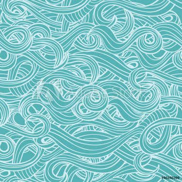 seamless pattern with hand-drawn waves