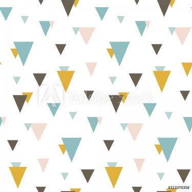 Seamless pattern with random triangles. Scandinavian style. Abstract  geometric vector background for web or printing.