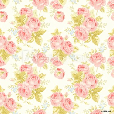 Seamless pattern with vintage roses - 901148825