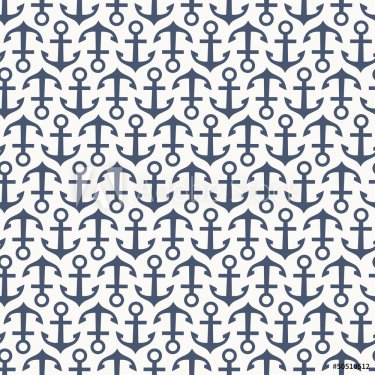 Seamless stylish summer pattern with anchors - 901142438