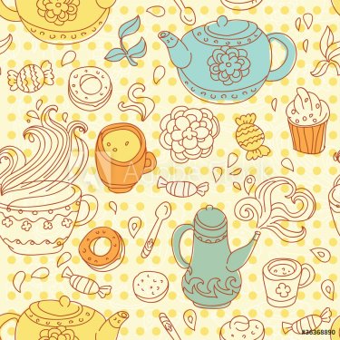 seamless tea pattern - 900461583