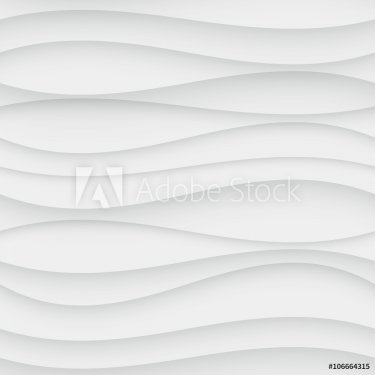 Seamless Wave Pattern. Curved Shapes Background. Regular White Texture - 901151393