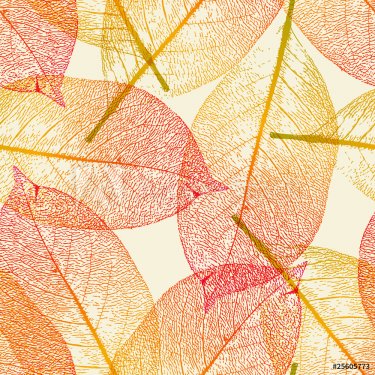 seamlessly tiling autumn leaves pattern - 900564141