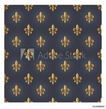 seamlessly tiling fleur-de-lis vector pattern, royal, luxury or fairytale bac... - 901154371