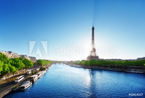 Seine in Paris with Eiffel tower - 900620107