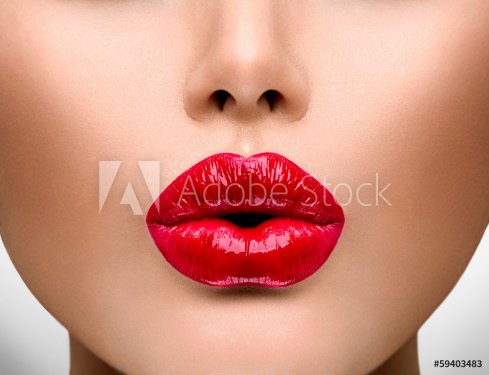 Sexy Lips. Beautiful Make-up Closeup - 901149770