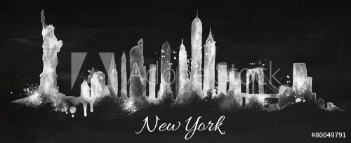 Silhouette chalk New york