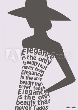 Silhouette of woman in dress from words. Vector - 901145930