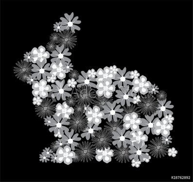 silver floral rabbit