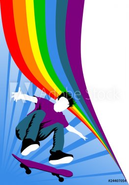 skateboard rainbow