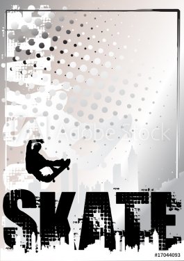 skateboard silver poster background 2 - 900906049