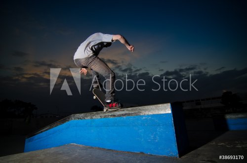 Skateboarder on a grind - 900030069