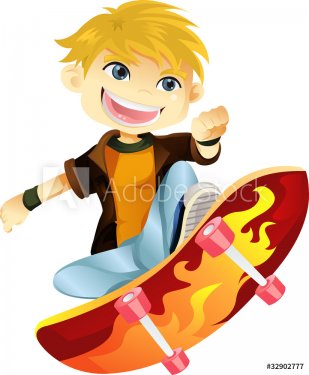 Skateboarding boy - 900461381