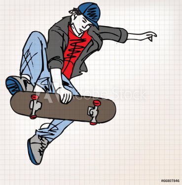Skater sketch illustration - 901142483