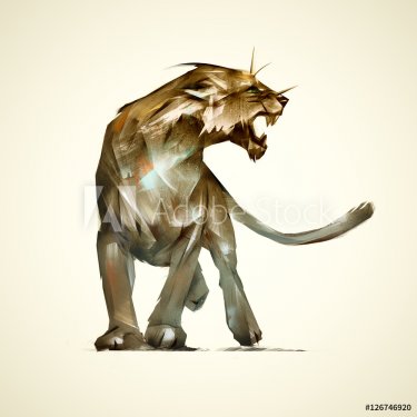 sketch predatory animal lioness - 901153568