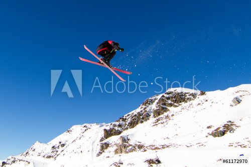 Skier doing big air