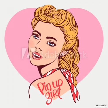 smiling blond pin-up girl