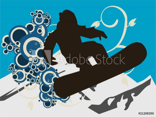 Snowboarder silhouette - 900485268
