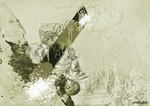 snowboarder (this is drawing converted into vector) - 901139651