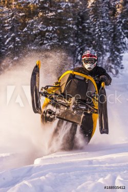Snowmobile Adventure in the winter landscape outdoor travel - 901151580