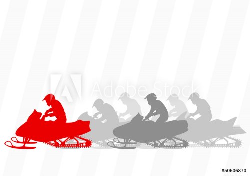 Snowmobile motorbike riders silhouettes illustration collection