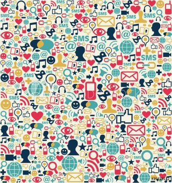 Social media network icons pattern