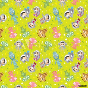 spaceman and ufo seamless pattern - 900462604